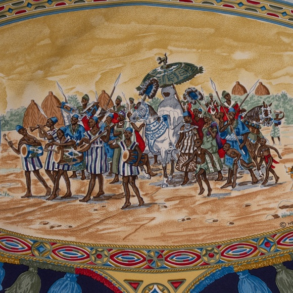 Hermès “Cavaliers Peuls” Silk‎ Scarf by J. de Fougerolle | 90cm - Picture 8 of 12